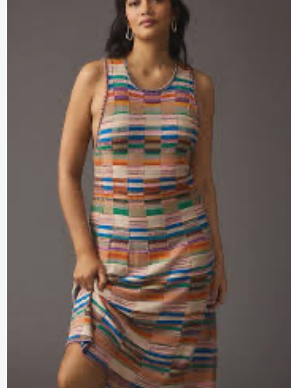 Daily Practice Anthropologie Sleeveless Multicolor Striped Midi Dress